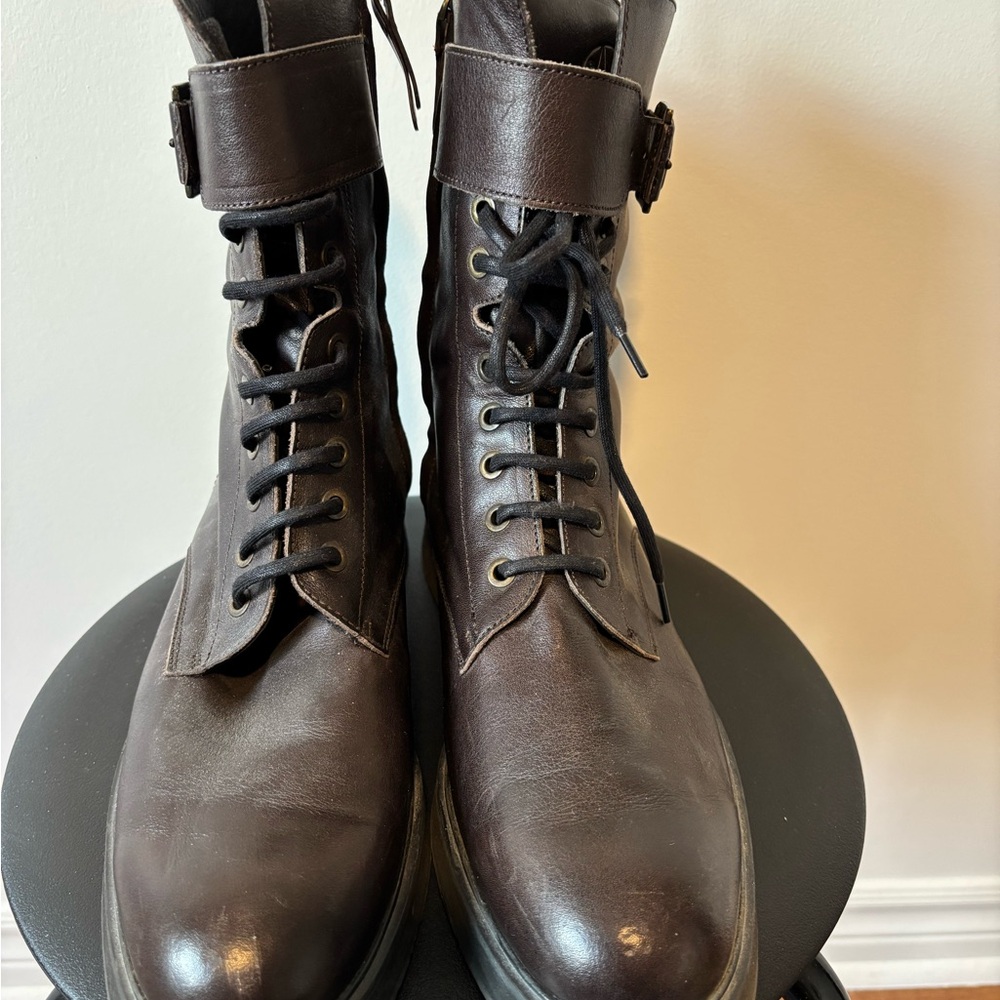Massimo Dutti Dark Brown Lace Up Boots